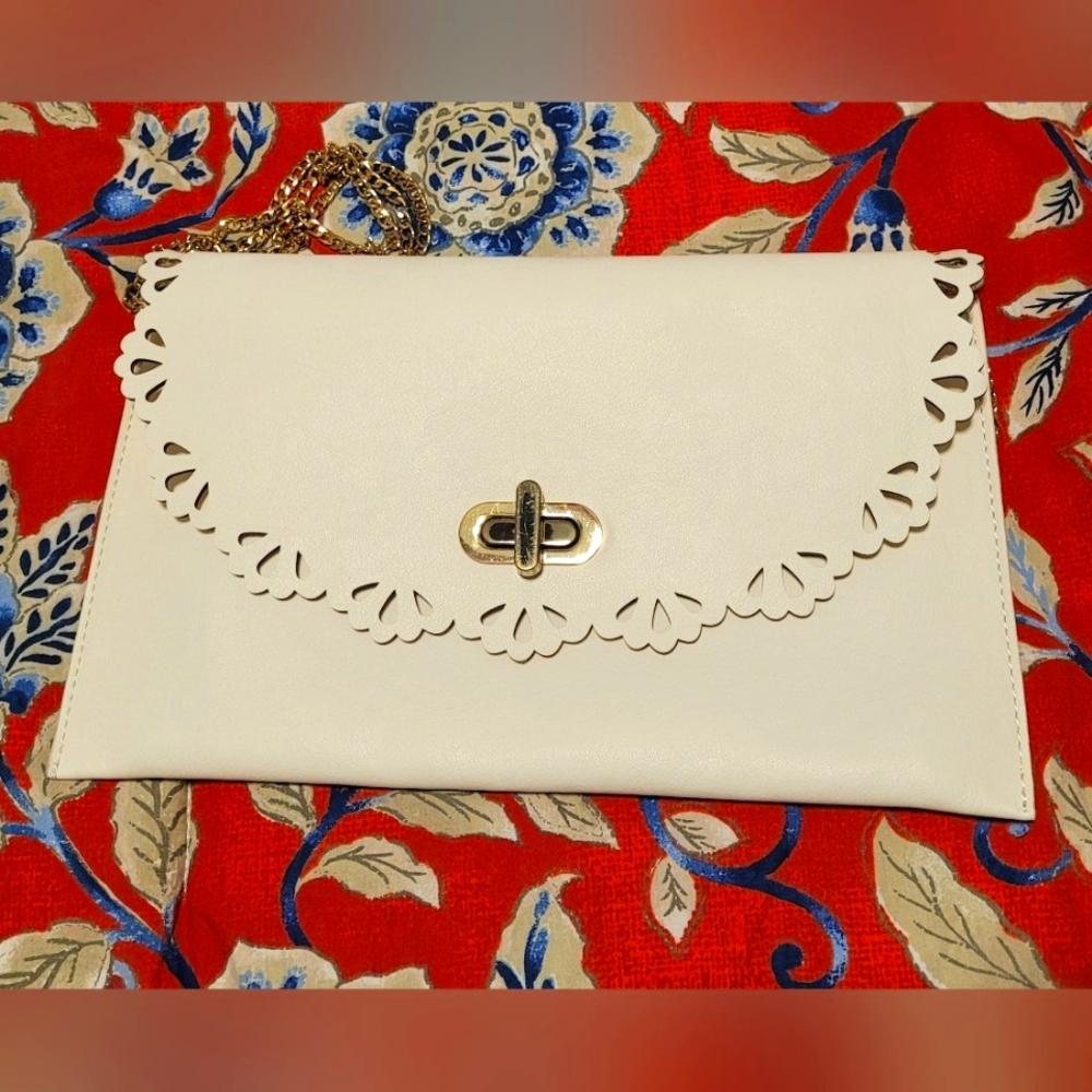 Moda Luxe clutch purse with gold strap